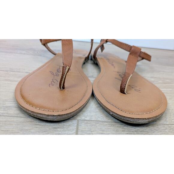 American Rag Krista T-Strap Slingback Thong Sandals Size 7.5 Brown Cognac Simple - Picture 6 of 11